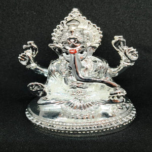 Premium Silver-Plated Lord Ganesha Idol – Luxury Handcrafted Ganesh Murti for Home, Office & Pooja Décor | Shilptattva