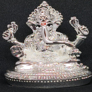 Premium Silver-Plated Lord Ganesha Idol – Luxury Handcrafted Ganesh Murti for Home, Office & Pooja Décor | Shilptattva
