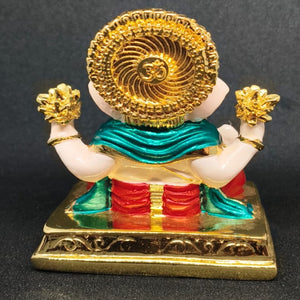 Multicolor Gold-Plated Lord Ganesha Idol – Luxury Handcrafted Ganpati Murti for Home Temple, Office Décor & Auspicious Gifting