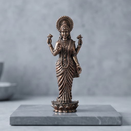 Brass Goddess Lakshmi Idol | Standing Goddess of Wealth & Prosperity | Hindu Goddess Statue | Premium Spiritual Home Decor - Image 2