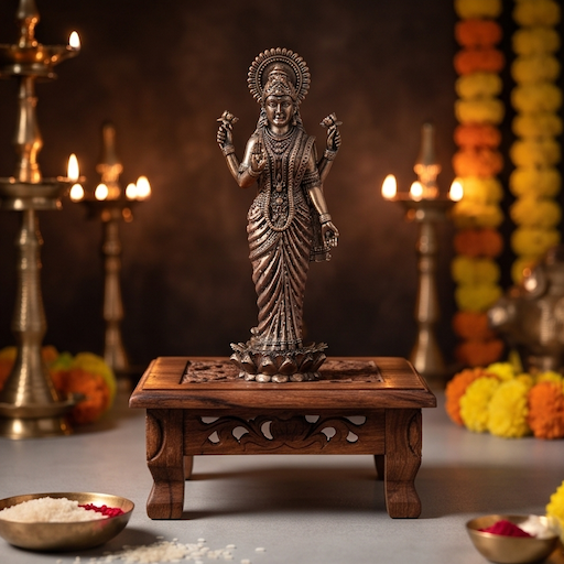 Brass Goddess Lakshmi Idol | Standing Goddess of Wealth & Prosperity | Hindu Goddess Statue | Premium Spiritual Home Decor - Image 6